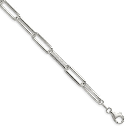 Sterling Silver Polished 6.5mm Paperclip Chain Bracelet