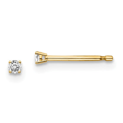 14y .05ct. I1 J-K Diamond Stud Push-on Earrings
