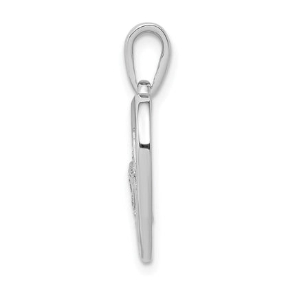 14k White Gold Diamond Entwined Hearts Pendant for Women