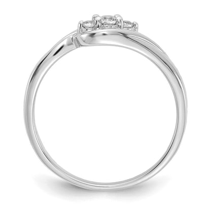 14k White Gold 3-stone Diamond Ring Size 7