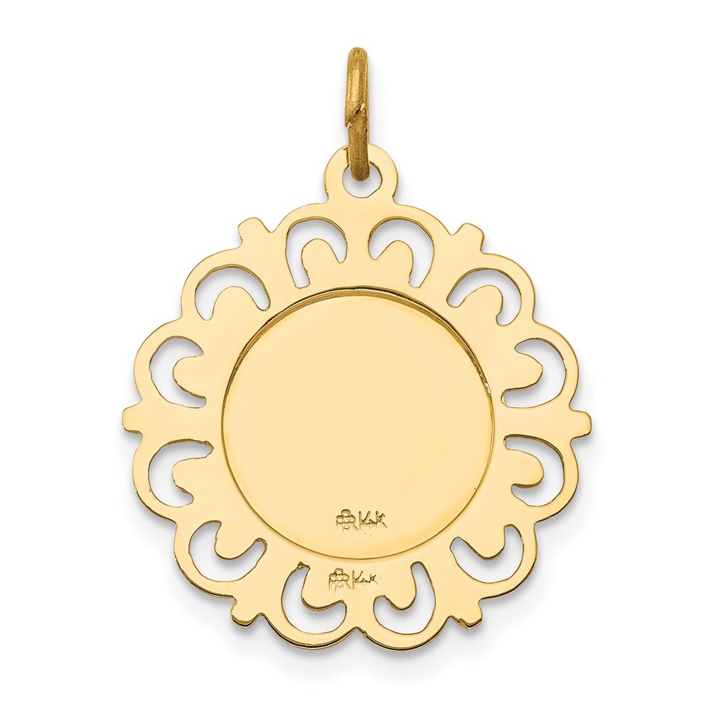 14k Yellow Gold Saint Anthony Medal Charm Pendant for Women