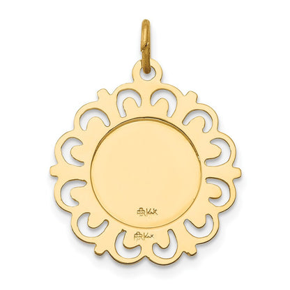 14k Yellow Gold Saint Anthony Medal Charm Pendant for Women