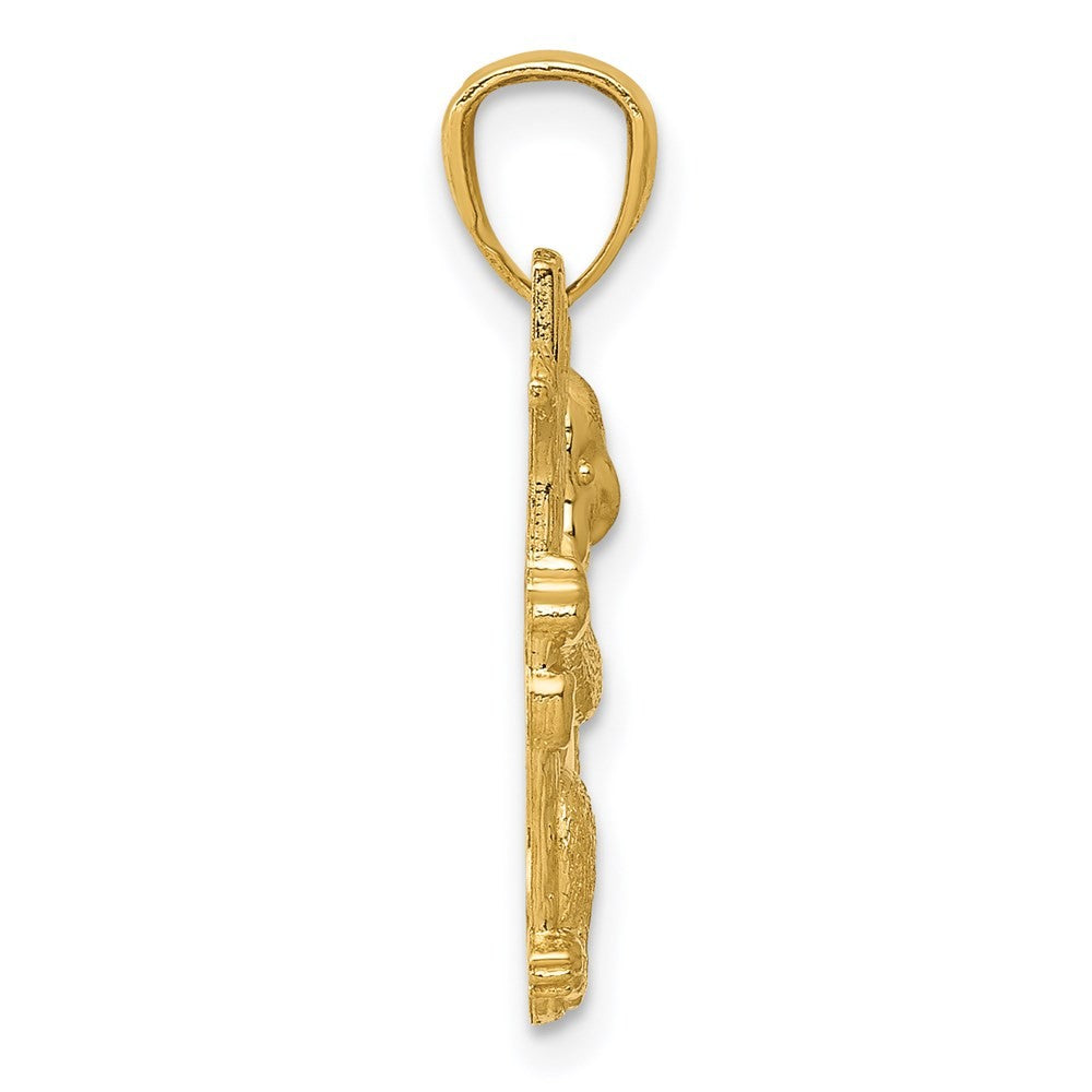 14k Yellow Gold  Textured Koala Pendant