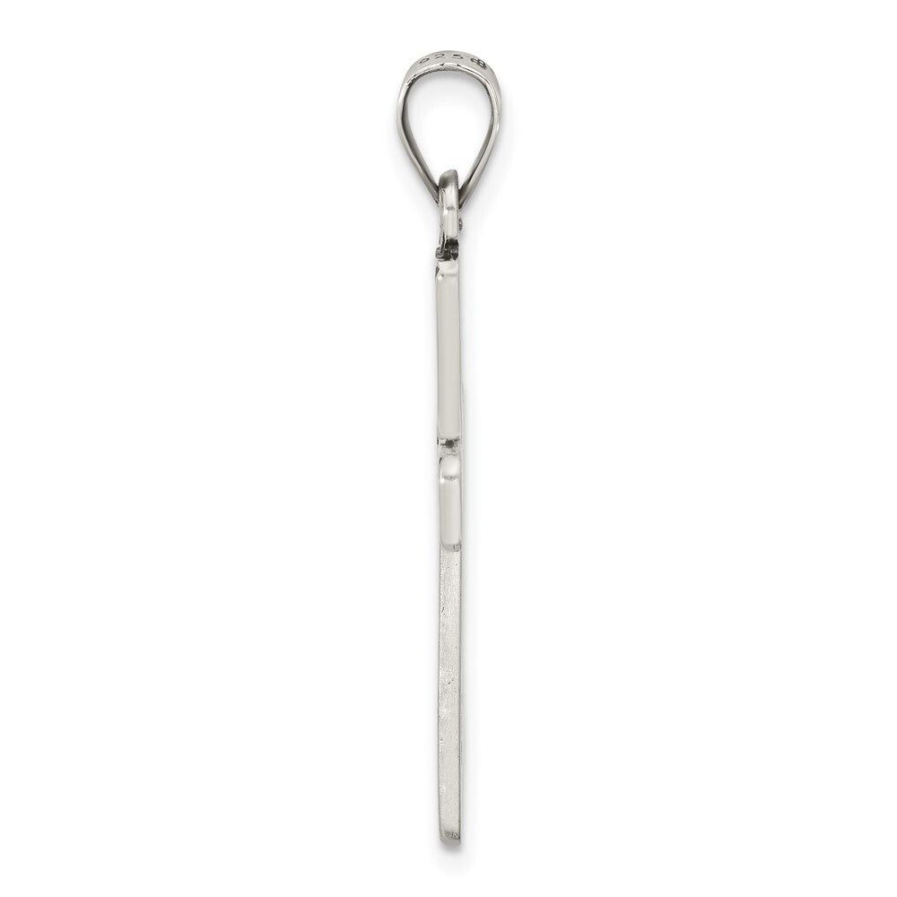Sterling Silver Antiqued Solid Cross Pendant