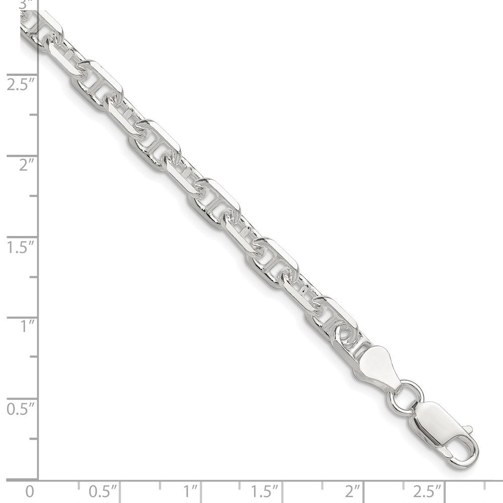 Sterling Silver Polished and Diamond-Cut 5.5mm Mariner Link Chain Bracelet