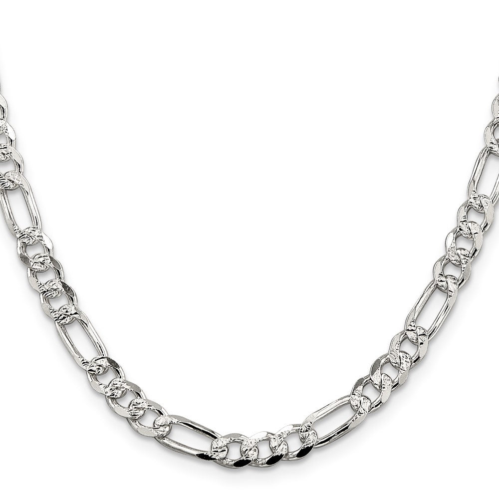 Sterling Silver 5.5mm Flat Figaro Chain Necklace