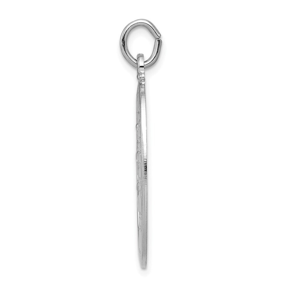 Sterling Silver Rhodium-plated Saint Christopher Medal Pendant