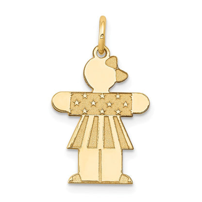 14k Yellow Gold Kid Charm Pendant for Women
