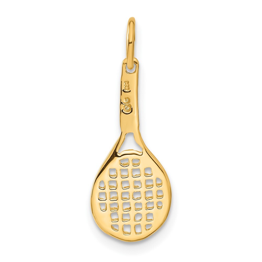 14k Yellow Gold Racquet Charm Pendant for Women