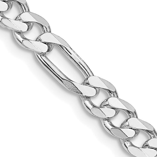Sterling Silver Rhodium-plated 5.25mm Figaro Chain Necklace