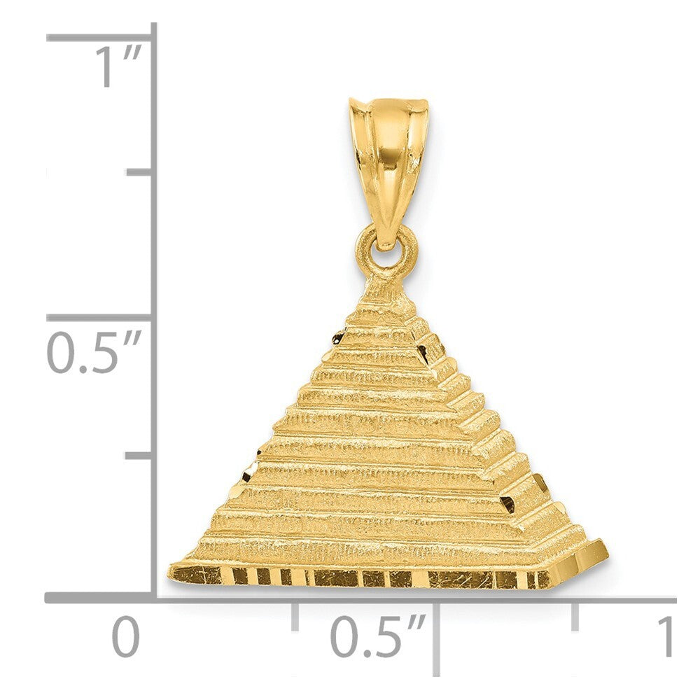 14k Yellow Gold Pyramid Charm Pendant for Women
