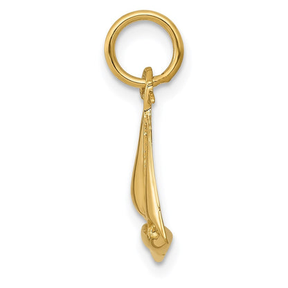 14k Yellow Gold  3D Sailboat Charm