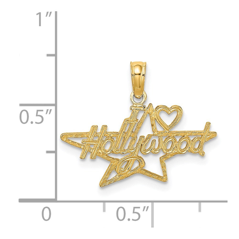 14k Yellow Gold I HEART HOLLYWOOD Star Charm