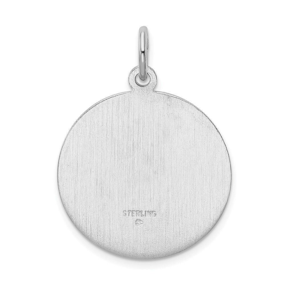 Sterling Silver Rhodium-plated Saint Christopher Medal Pendant