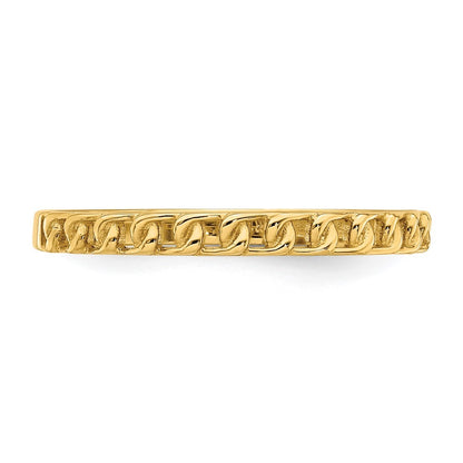 14k Yellow Gold Link Design Ring