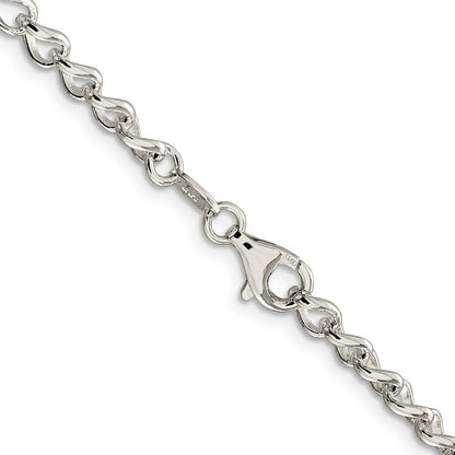 Sterling Silver 4.5mm Half round Wire Open Curb Chain Necklace