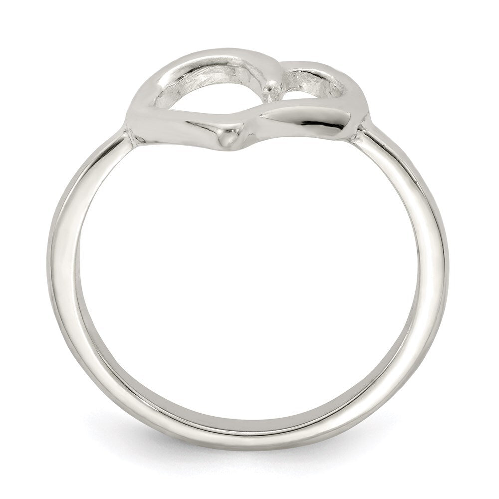 Sterling Silver Polished Heart Ring Size 7