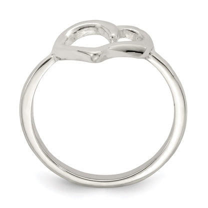 Sterling Silver Polished Heart Ring Size 7