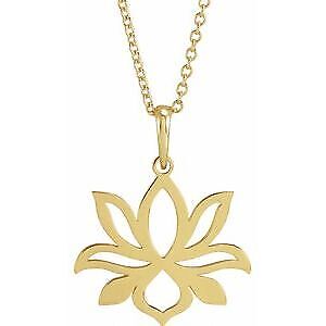 14k Yellow Gold Petite Lotus 16-18" Necklace