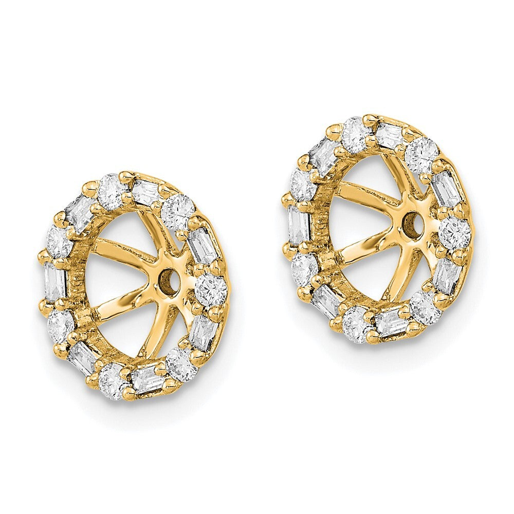 14k Yellow Gold Diamond Earring Jackets