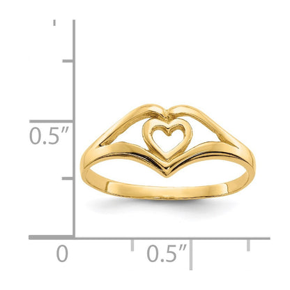 14k Yellow Gold Polished Heart Ring
