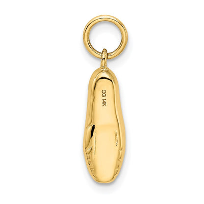 14k Yellow Gold 3-D Ballet Slipper Pendant for Women