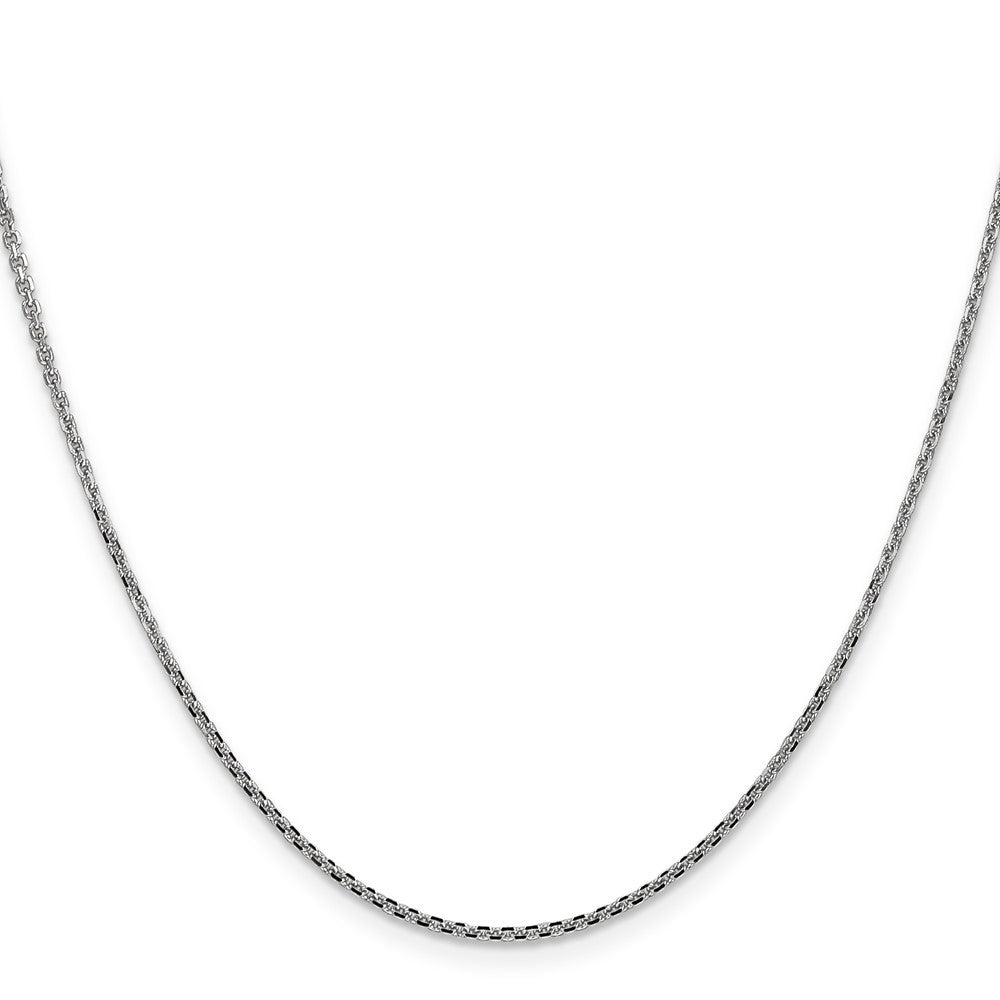 14K White Gold 18 inch 1.45mm Diamond-cut Cable Chain Necklace