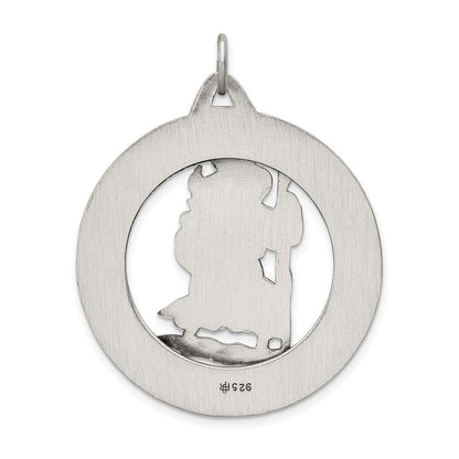 Sterling Silver Antiqued St. Christopher Medal