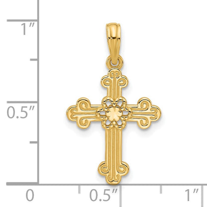 14k Yellow Gold Fancy Cross Charm