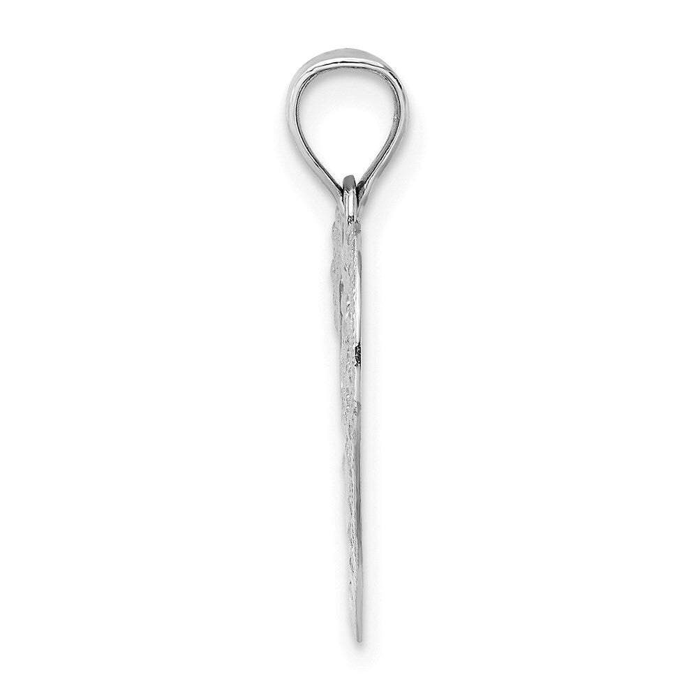 14k White Gold Doves In Heart Charm Pendant for Women
