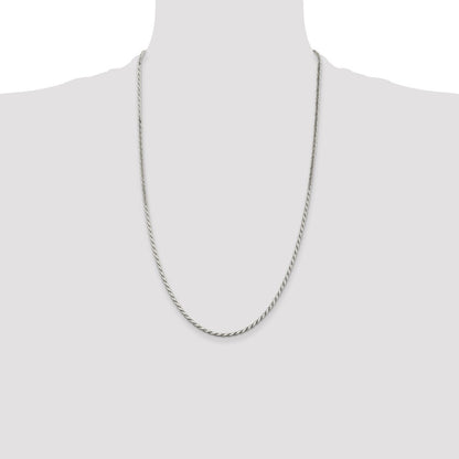 Sterling Silver 2.5mm Flat Rope Chain