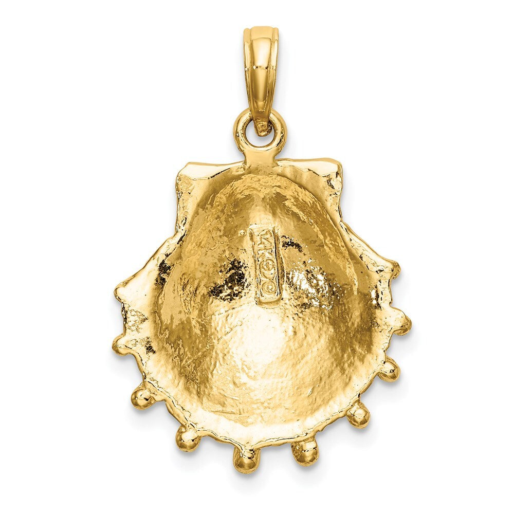14k Yellow Gold Lions Paw Shell Charm Pendant for Women