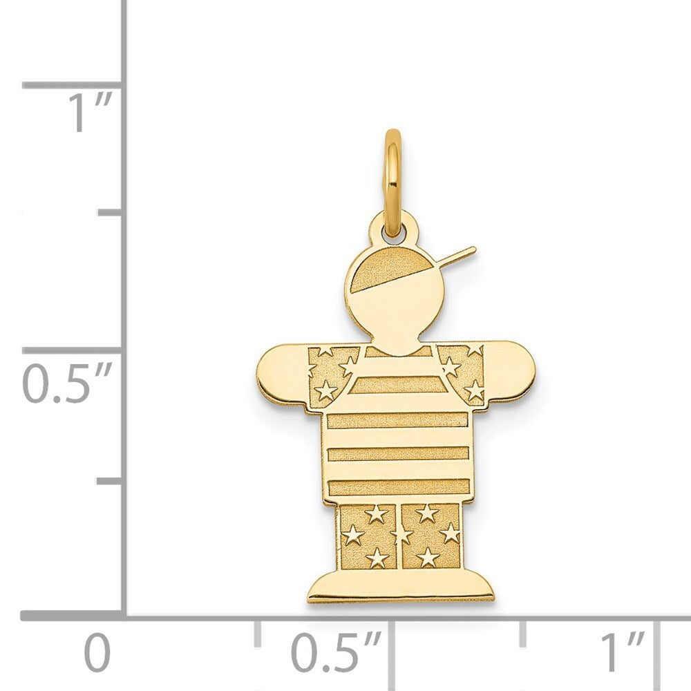 14k Yellow Gold Kid Charm Pendant for Women