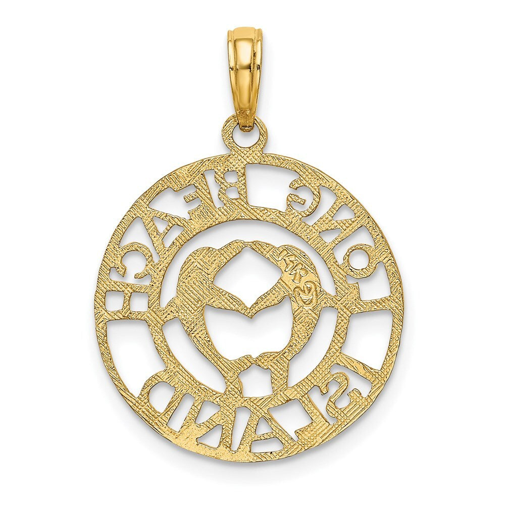 14k Yellow Gold LONG BEACH ISLAND Dolphins Charm
