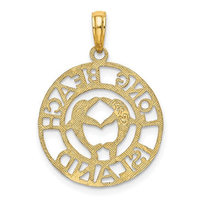 14k Yellow Gold LONG BEACH ISLAND Dolphins Charm