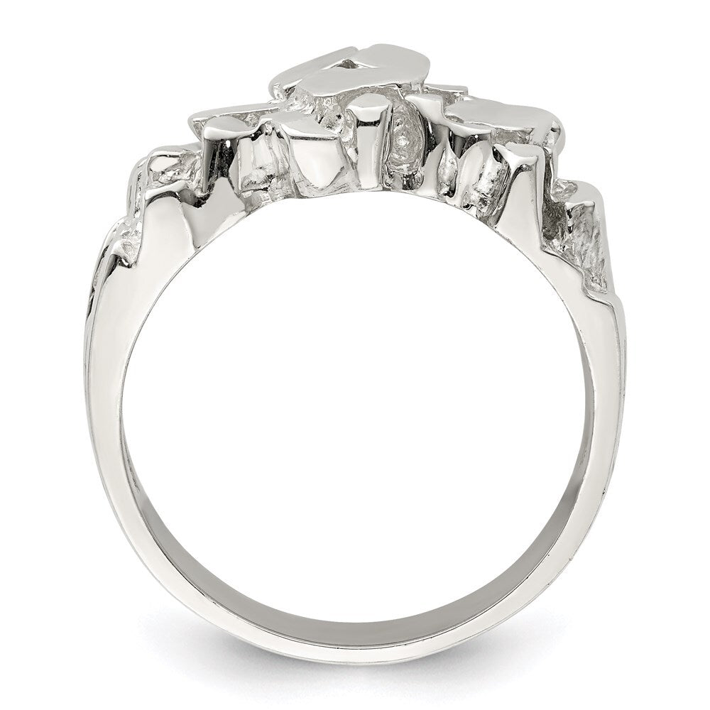 Sterling Silver Men's Nugget Ring Size 11