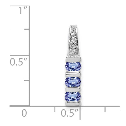 14k White Gold .60 Tanzanite and Diamond Chain Slide Pendant for Women