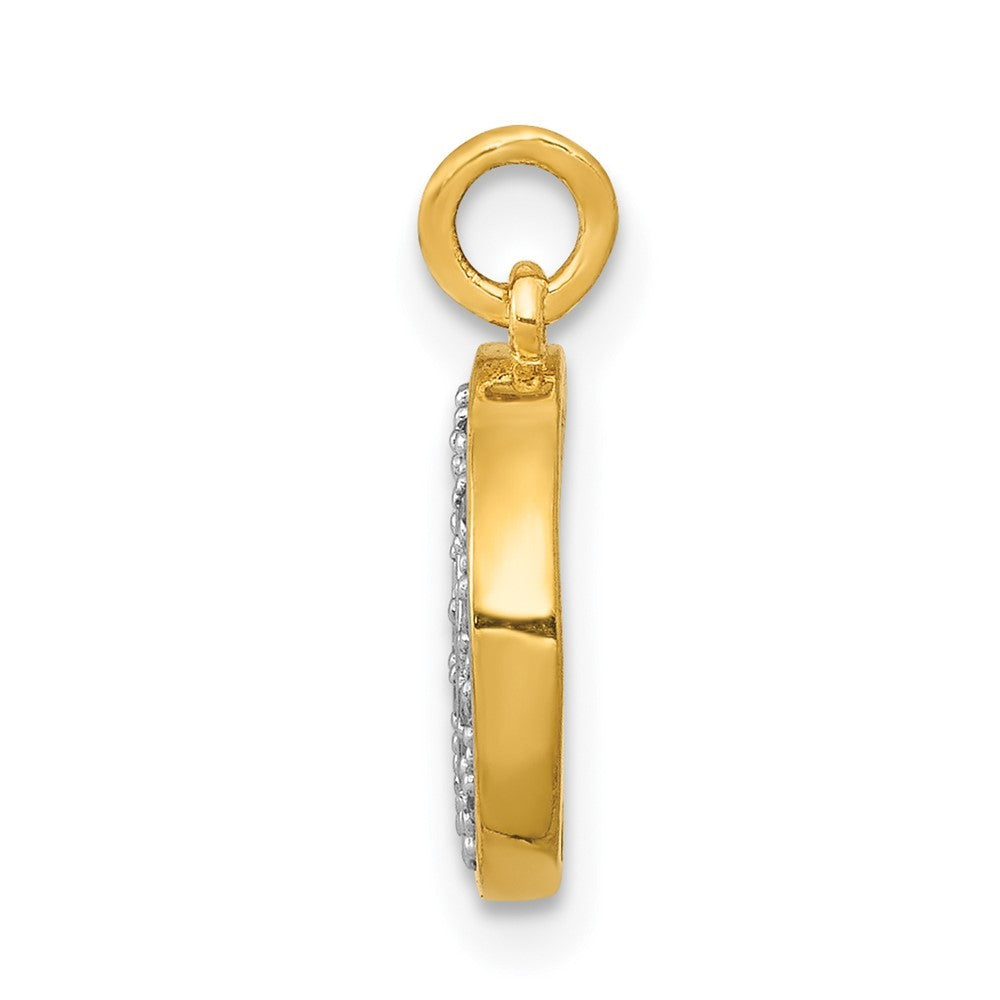 14k Yellow Gold Diamond Moon Charm Pendant