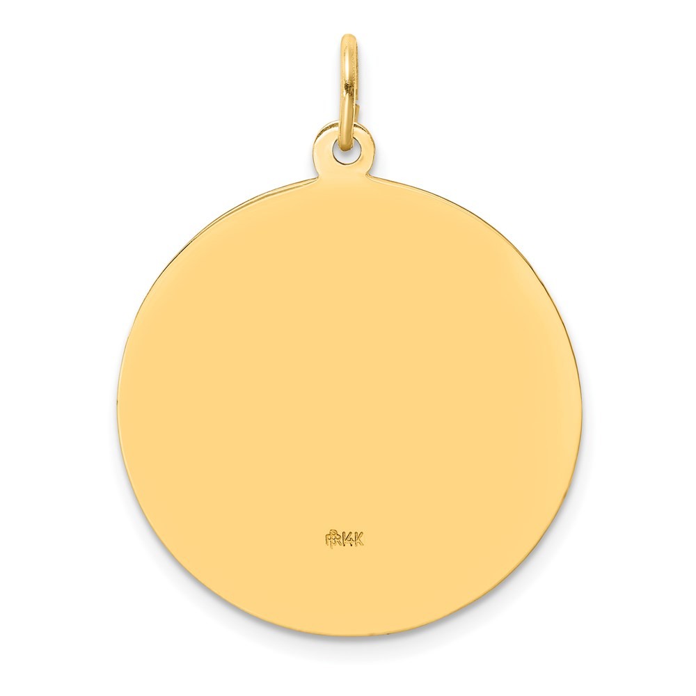 14k Yellow Gold Solid Polished Satin Large Round St. Anthony Medal