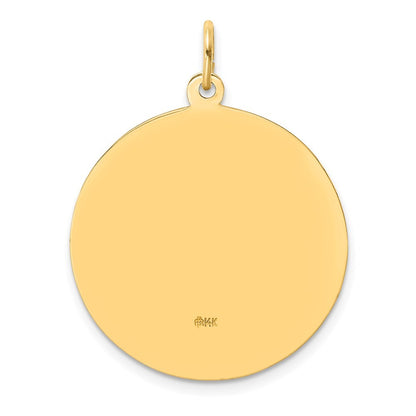 14k Yellow Gold Solid Polished Satin Large Round St. Anthony Medal