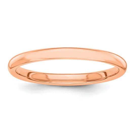 14k Rose Gold Polished 2mm Stackable Band Ring Size 6.5