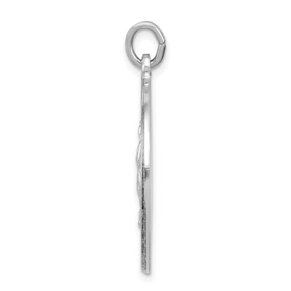 Sterling Silver Rhodium-plated Our Lady of Guadalupe Medal Pendant