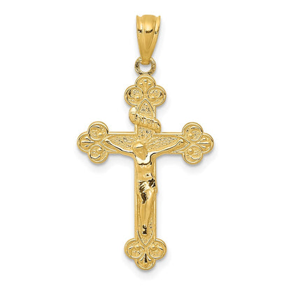 14k Yellow Gold  Polished INRI Medium Crucifix Pendant
