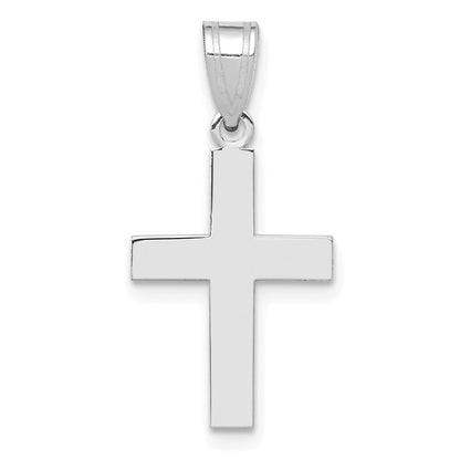 14k White Gold Polished Cross Charm Pendant for Women
