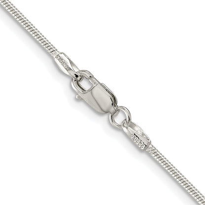 Sterling Silver Rhodium-plated 1.25mm Snake Chain Necklace