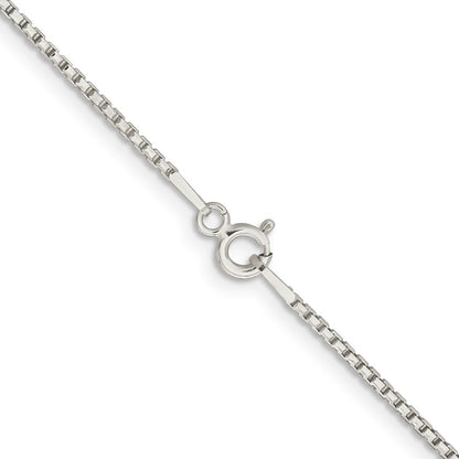 Sterling Silver 1.3mm Diamond-cut Round Box Chain