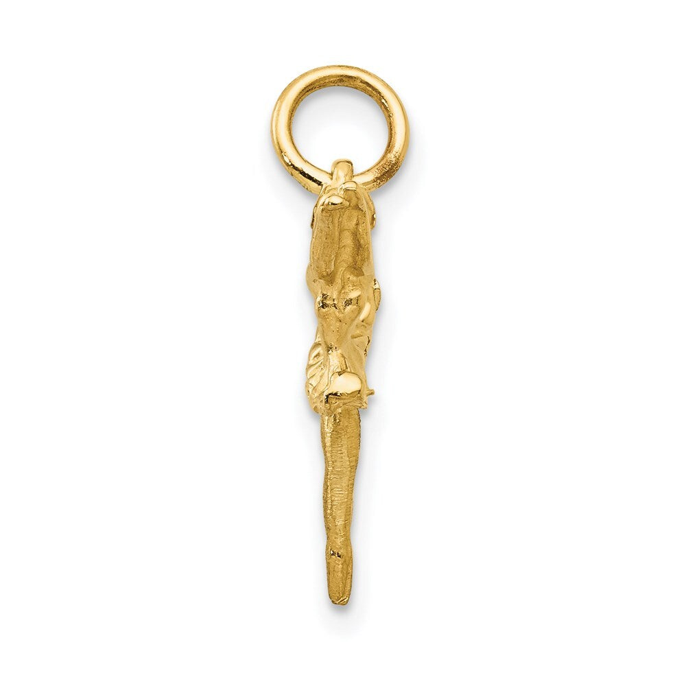 14k Yellow Gold 3D Ballerina Charm Pendant for Women