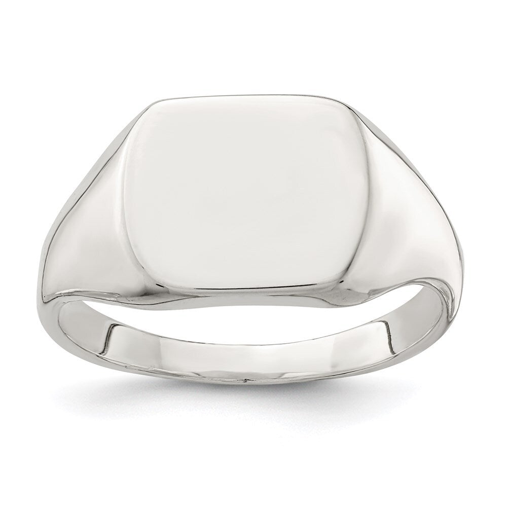 Sterling Silver 12x12mm Closed Back Signet Ring Size 10