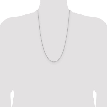 Sterling Silver Rhodium-plated .95mm Diamond-cut Round Box Chain