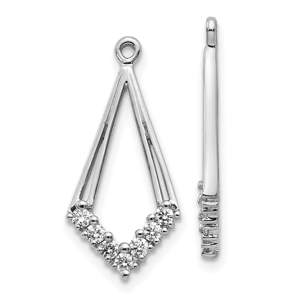 14k White Gold Diamond Shaped Diamond Earring Jacket